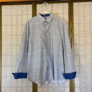 Soul of London Men's Blue Patterned Shirt, XL